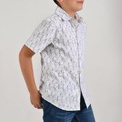 Camisa Yale Boys Manga Corta Regular Fit 4666 Blanco