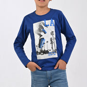 Playera Yale Boys Cuello Redondo Manga Larga Fit 6961 Marino