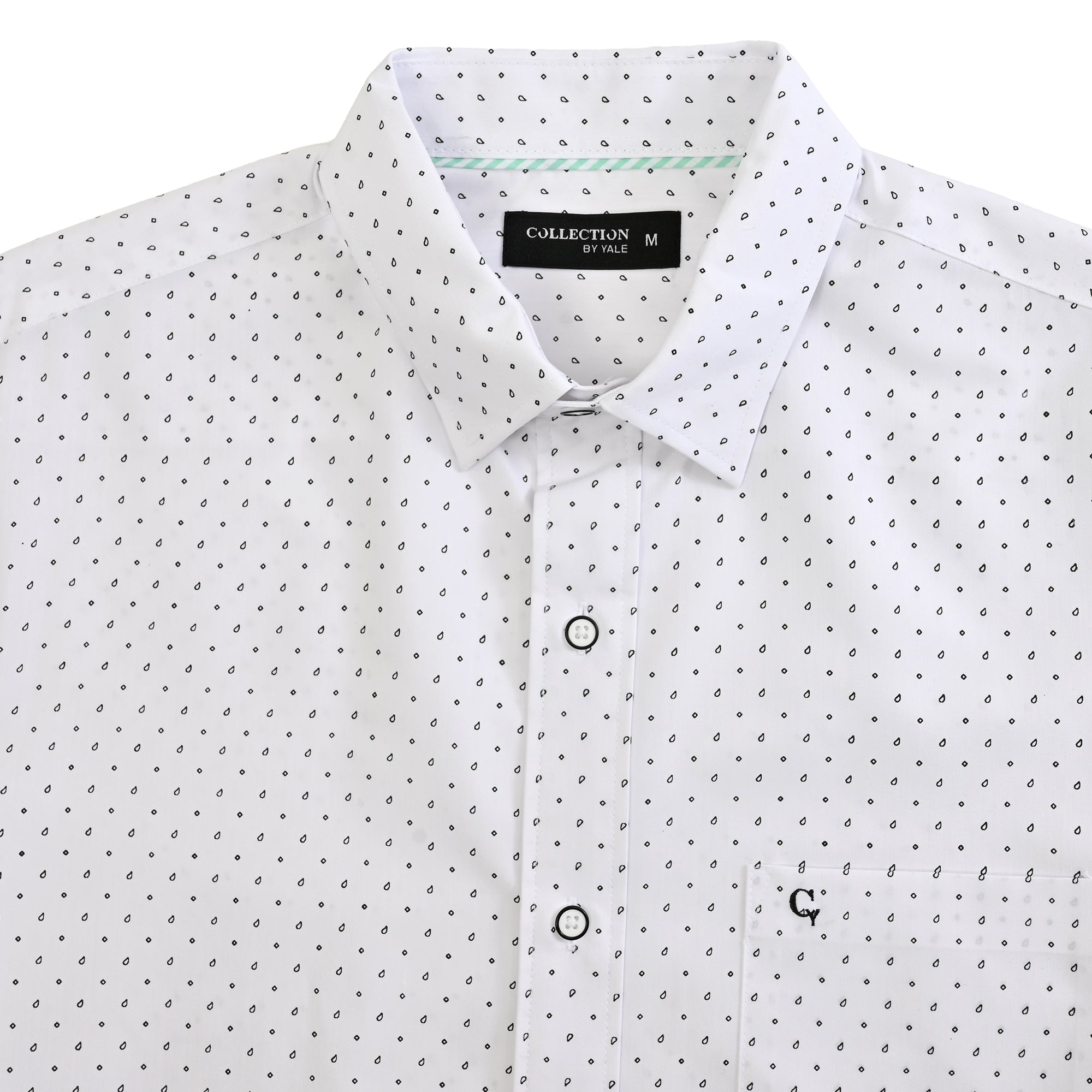 Camisa Yale Para Caballero Manga Larga Regular Fit 4607 Blanco
