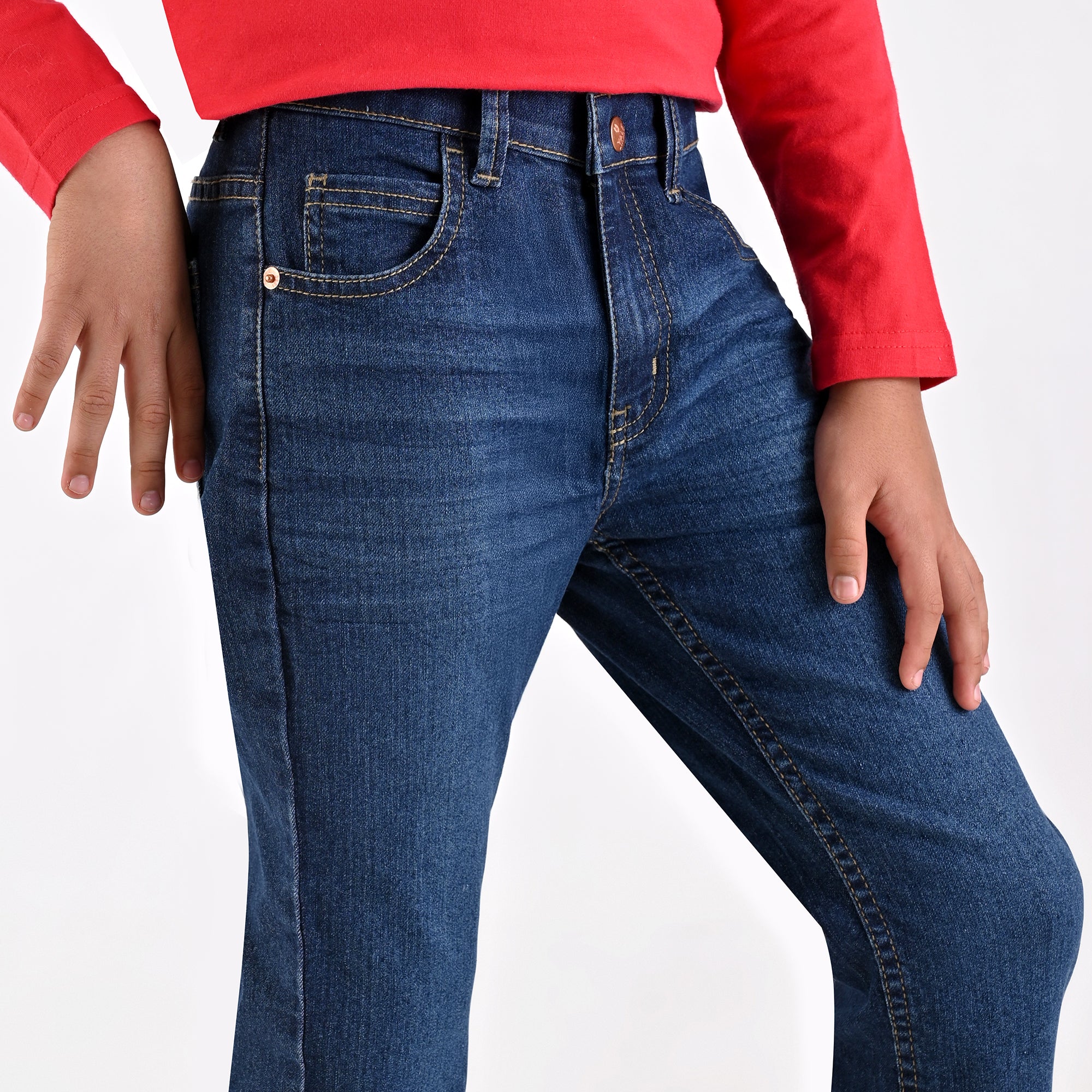 Pantalón de Mezclilla Yale Boys Slim Fit 2944 Azul Zafiro