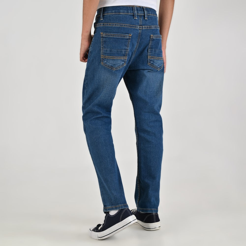 Pantalón de Mezclilla Yale Boys Slim Fit 3641 Azul Plumbago