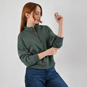 Sudadera Para Dama Supply Company Cuello Alto Con Cierre Fit 6910 Verde
