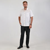 Camisa Yale Para Caballero Cenefa Manga Corta Classic Fit 4713 Beige