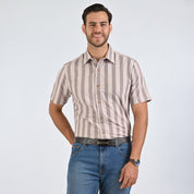 Camisa Yale Para Caballero Manga Corta Regular Fit 4748 Cocoa