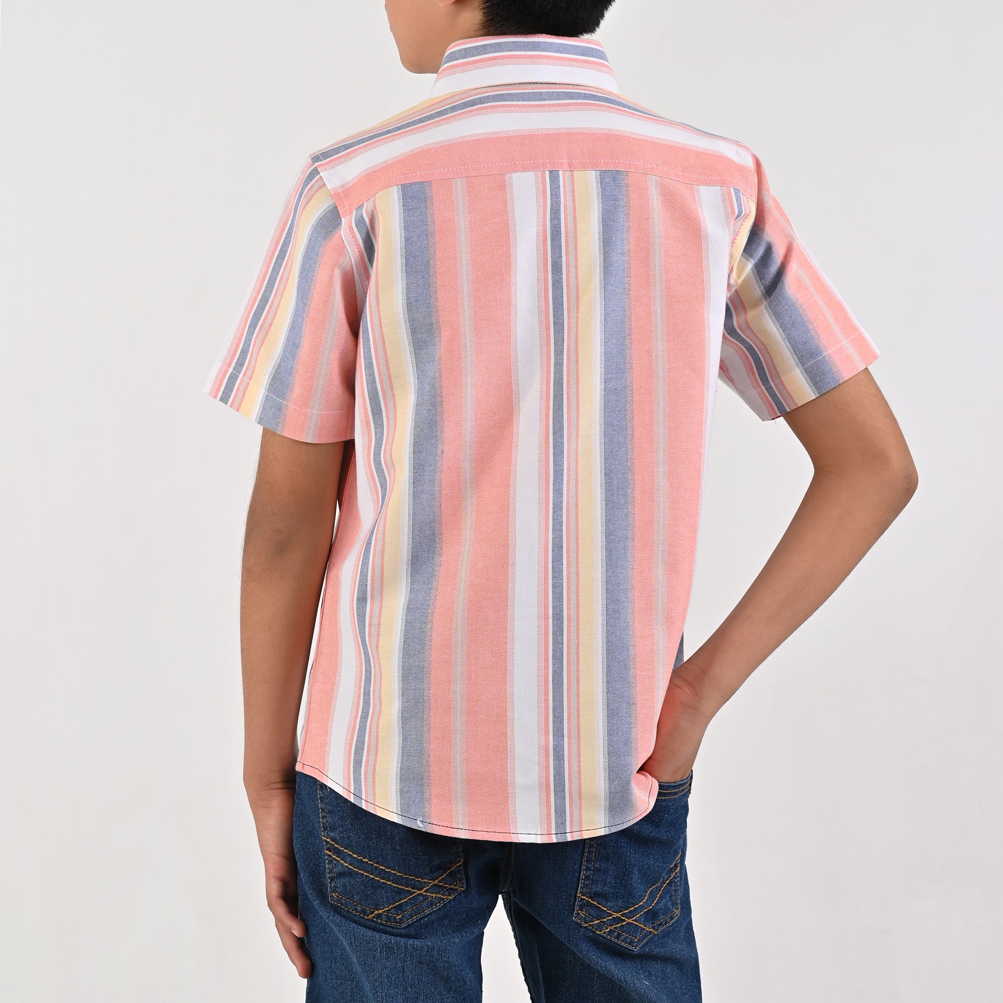 Camisa Yale Boys Manga Corta Regular Fit 4660 Salmón