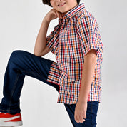 Camisa Yale Boys Manga Corta Regular Fit 4656 Rojo