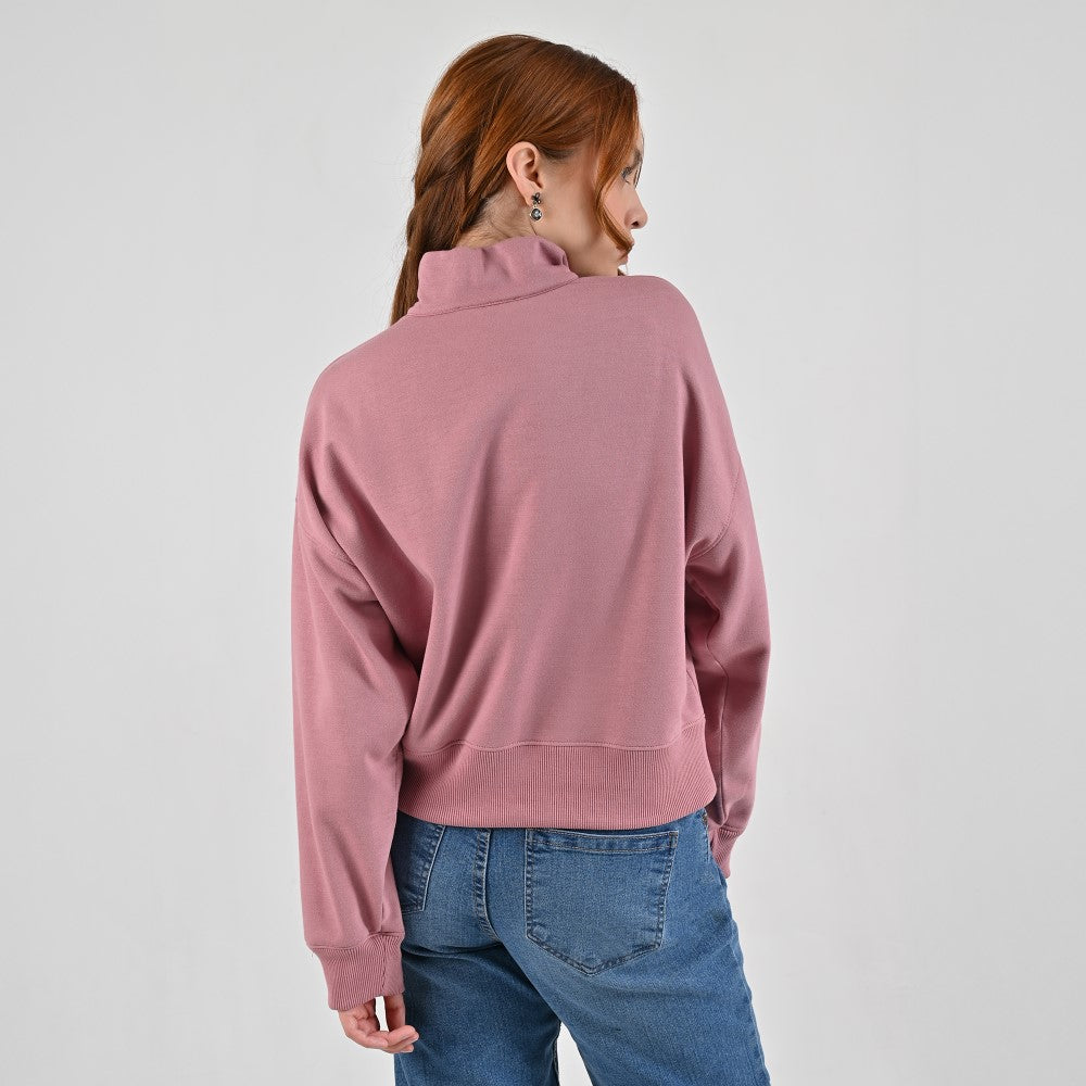 Sudadera Para Dama Supply Company Cuello Alto Con Cierre Fit 6910 Rosa