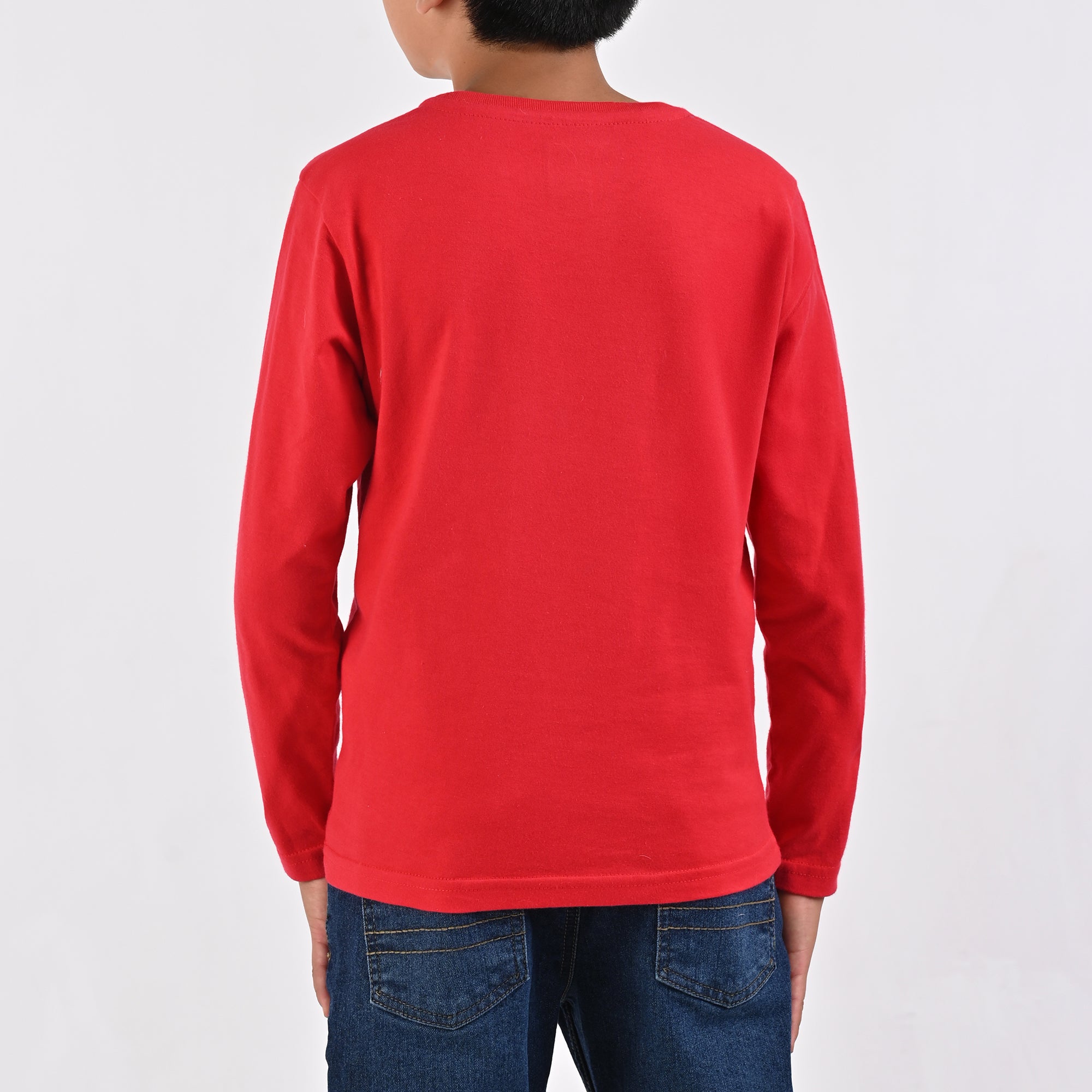 Playera Yale Boys Cuello Redondo Manga Larga Fit 6961 Rojo