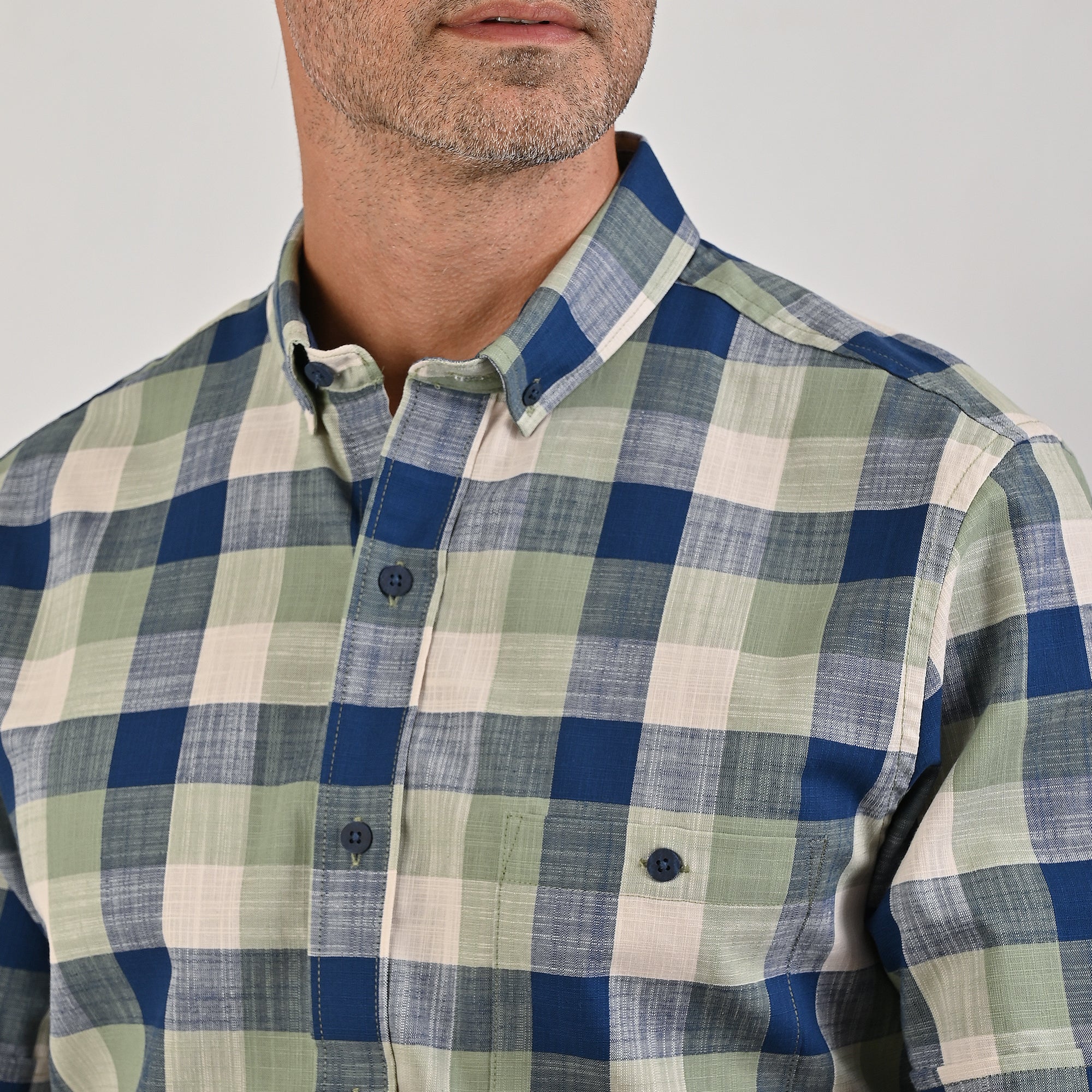 Camisa Yale Para Caballero Manga Corta Regular Fit 4650 Verde