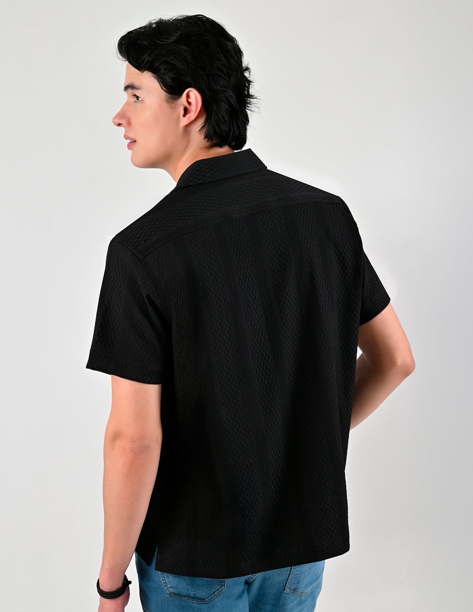 Camisa Caballero Supply Company Manga Larga Slim Fit 4551 Negro