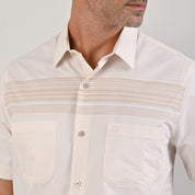 Camisa Yale Para Caballero Chazarilla Manga Corta Classis Fit 4707 Beige