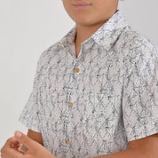 Camisa Yale Boys Manga Corta Regular Fit 4666 Blanco