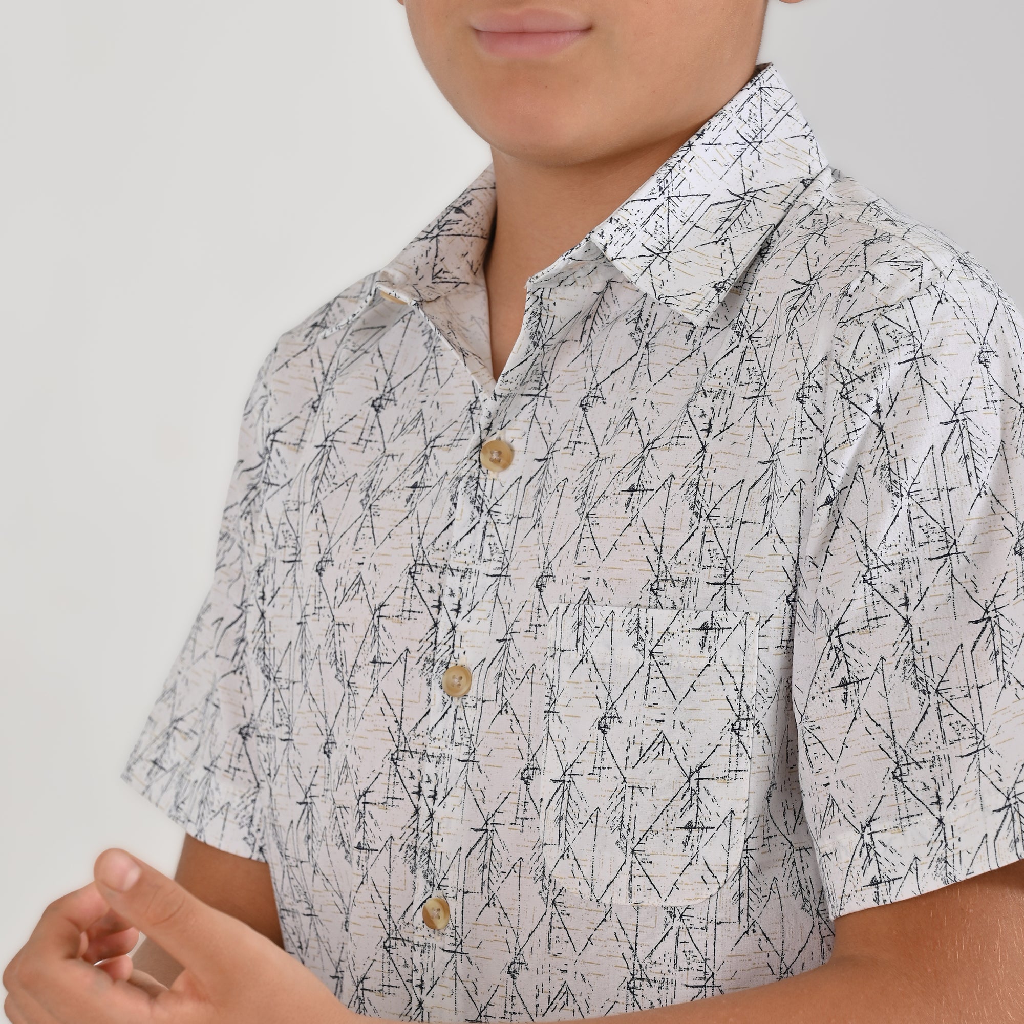 Camisa Yale Boys Manga Corta Regular Fit 4666 Blanco