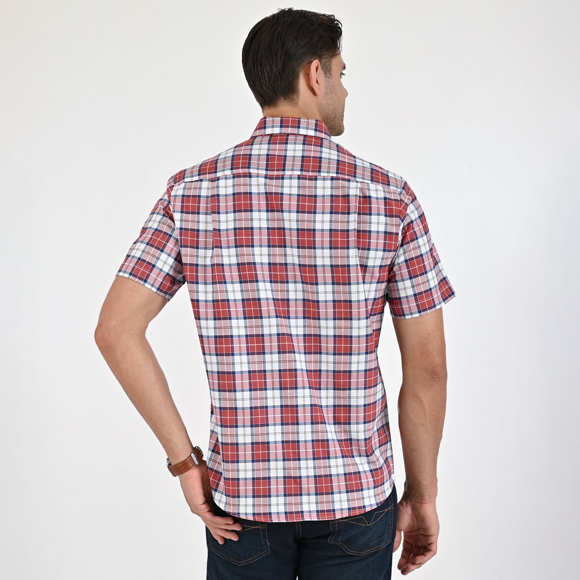 Camisa Yale Para Caballero Manga Corta Regular Fit 5467 Rojo