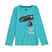 Playera Yale Boys Cuello Redondo Manga Larga Fit 6961 Verde Agua