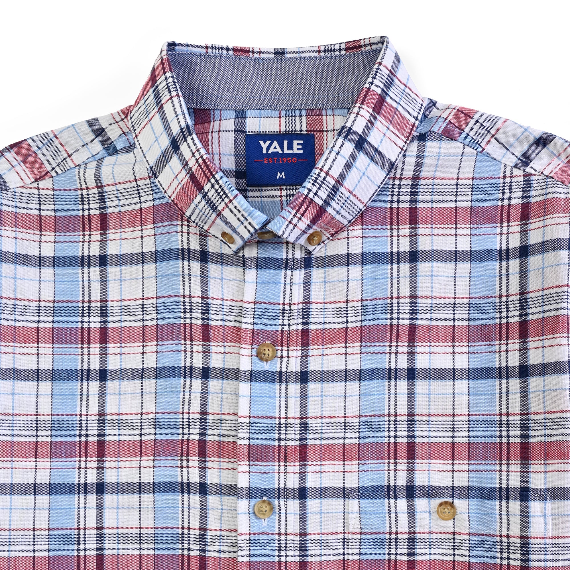 Camisa Yale Para Caballero Manga Corta Regular Fit 5097 Cereza