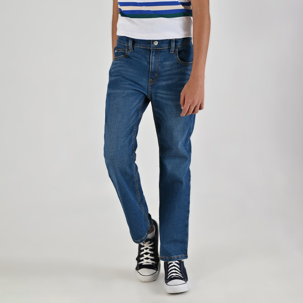 Pantalón de Mezclilla Yale Boys Slim Fit 3641 Azul Plumbago