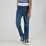 Pantalón de Mezclilla Yale Boys Slim Fit 3641 Azul Plumbago