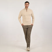 Sweater Yale Para Caballero Cuello Redondo Con Cierre Regular Fit 8100 Arena