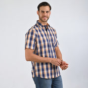 Camisa Yale Para Caballero Manga Corta Regular Fit 4972 Naranja