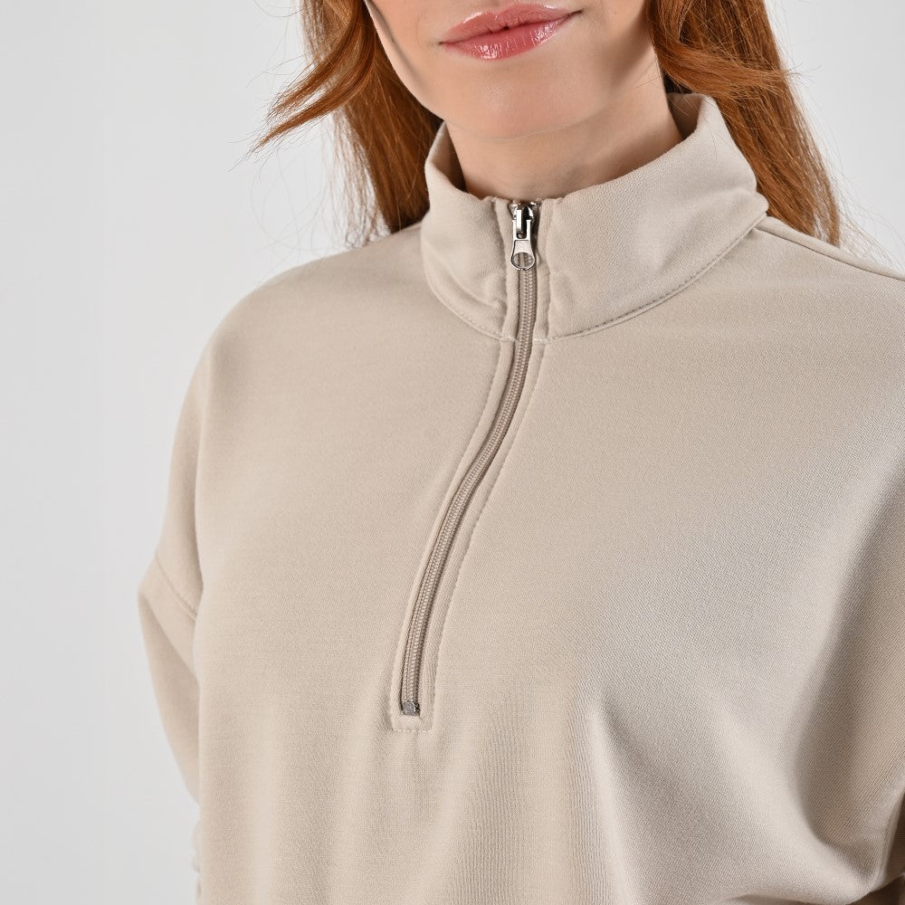 Sudadera Para Dama Supply Company Cuello Alto Con Cierre Fit 6910 Arena