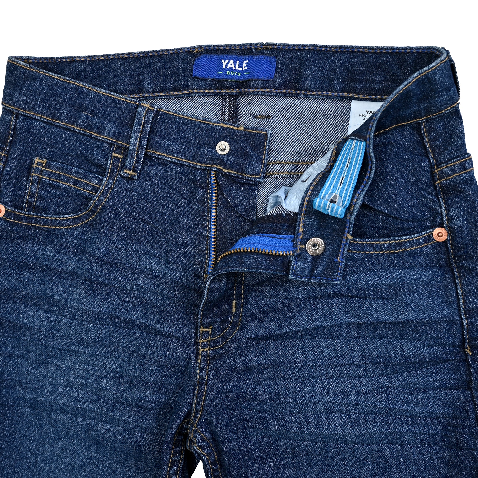 Pantalón de Mezclilla Yale Boys Slim Fit 2944 Azul Zafiro