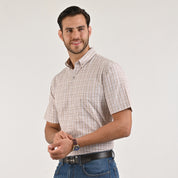 Camisa Yale Para Caballero Manga Corta Regular Fit 5465 Arena