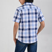 Camisa Yale Boys Manga Corta Regular Fit 4661 Azul