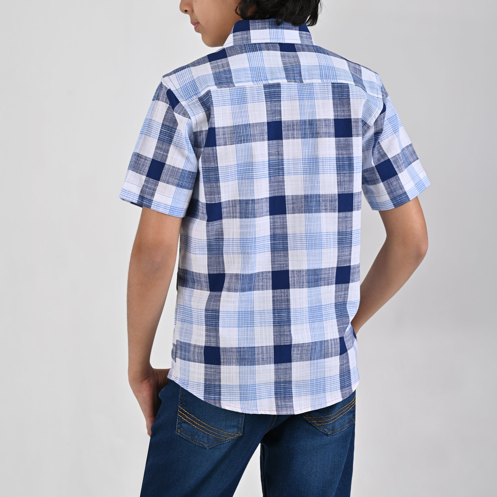 Camisa Yale Boys Manga Corta Regular Fit 4661 Azul