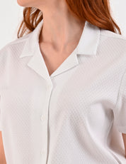 Blusa Para Dama Supply Company Manga Corta Tipo Camisera Fit 4551 Blanco
