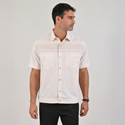 Camisa Yale Para Caballero Chazarilla Manga Corta Classis Fit 4707 Beige