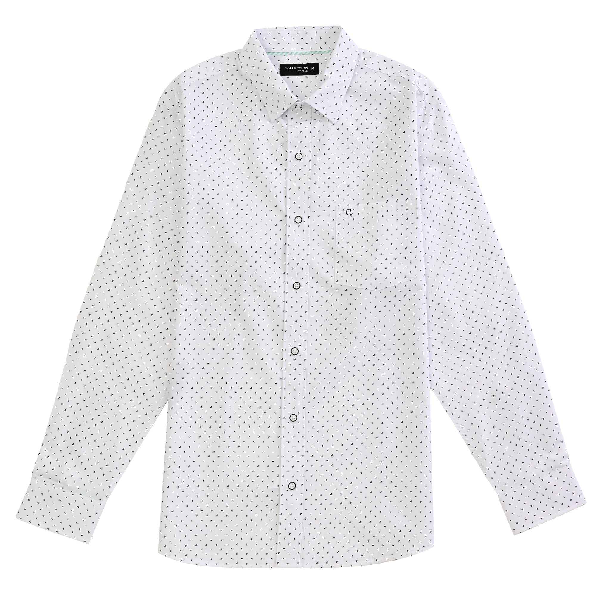 Camisa Yale Para Caballero Manga Larga Regular Fit 4607 Blanco