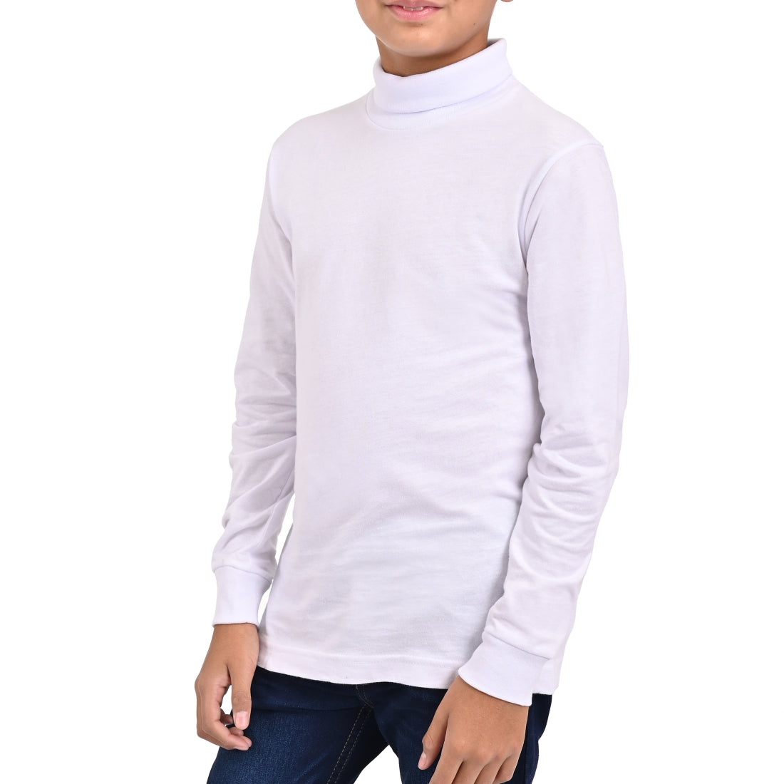 Playera Yale Boys Cuello Redondo Manga Larga Fit 6960 Blanco