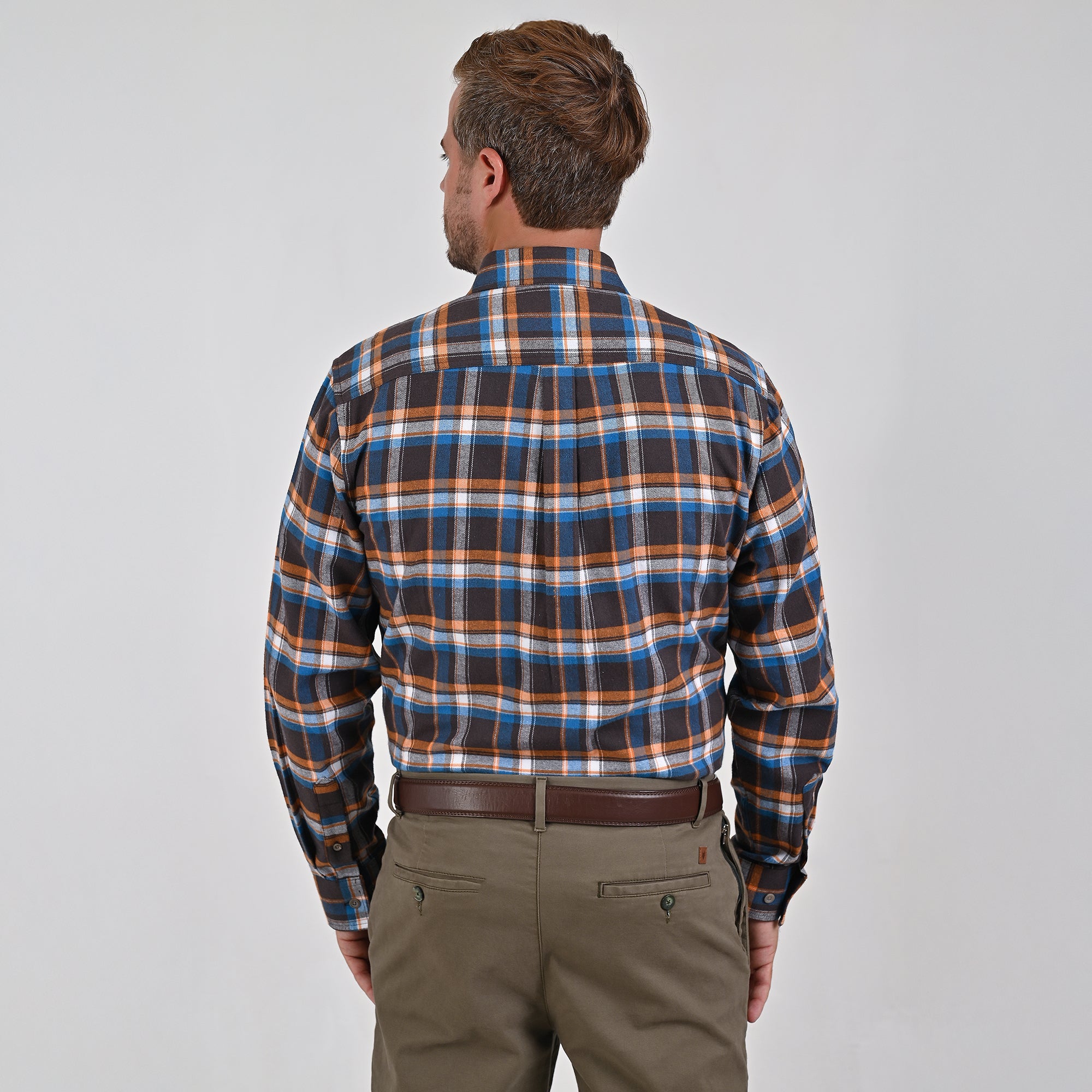 Camisa Yale Para Caballero Manga Larga Regular Fit 4891 Chocolate