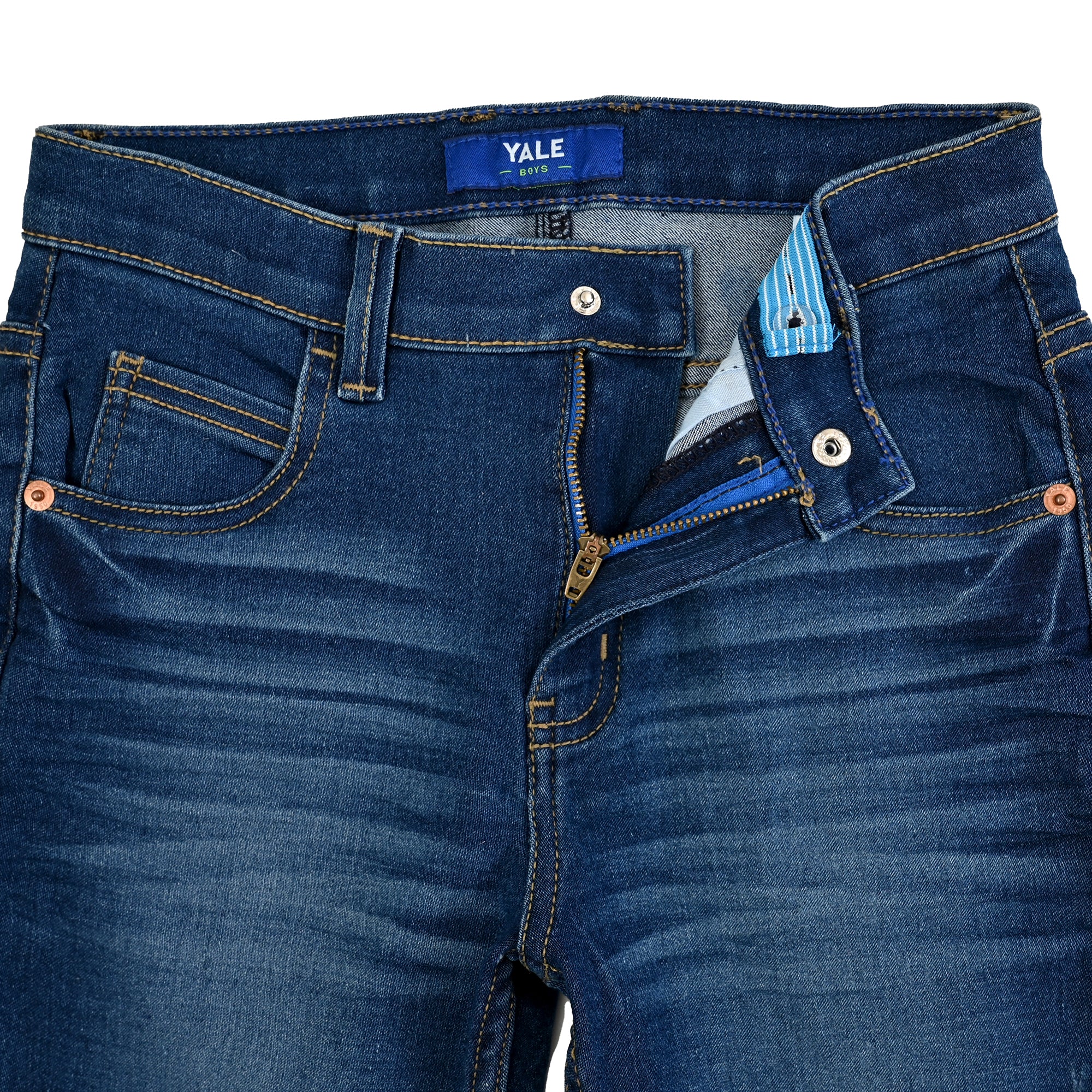 Pantalón de Mezclilla Yale Boys Slim Fit 3136 Azul petróleo