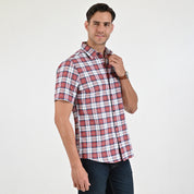 Camisa Yale Para Caballero Manga Corta Regular Fit 5467 Rojo