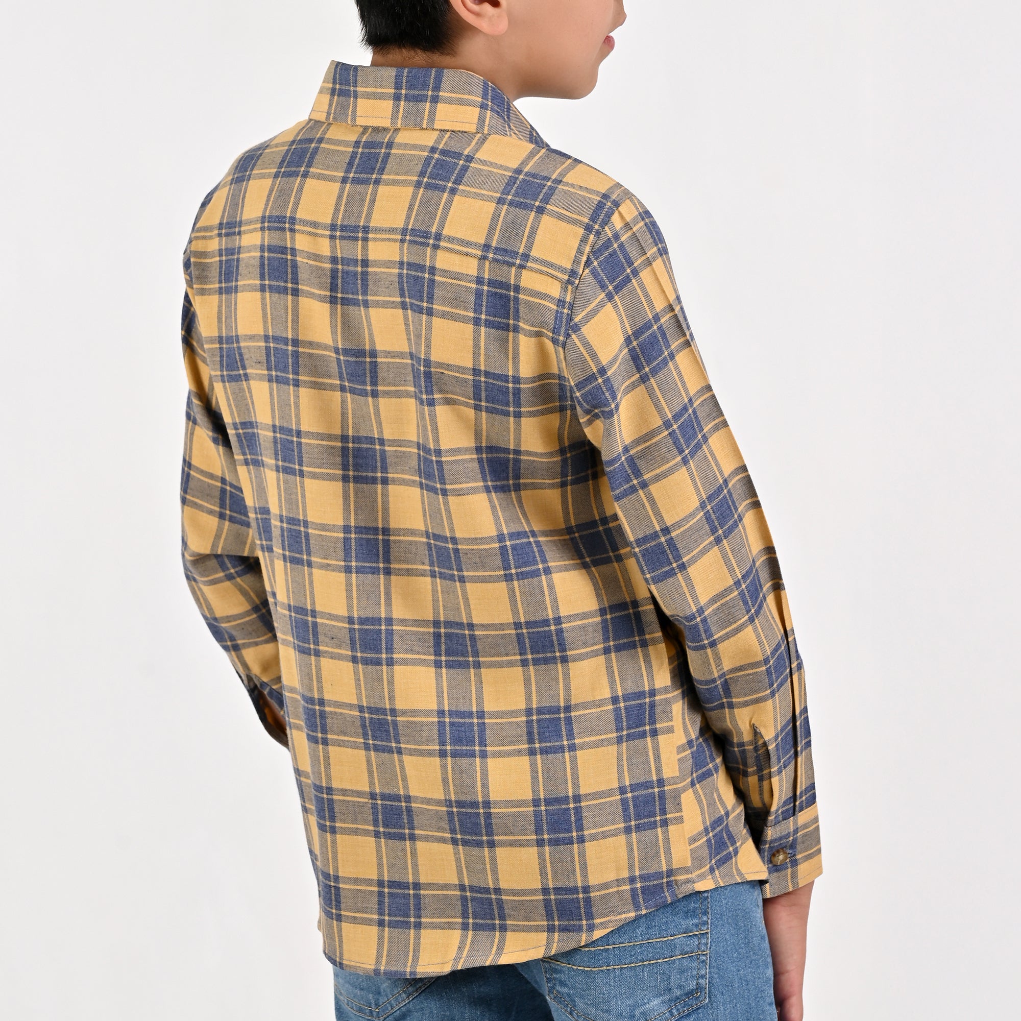 Camisa Yale Boys Manga Larga Regular Fit 4678 Mostaza