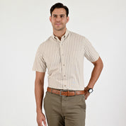 Camisa Yale Para Caballero Manga Corta Regular Fit 4756 Avellana