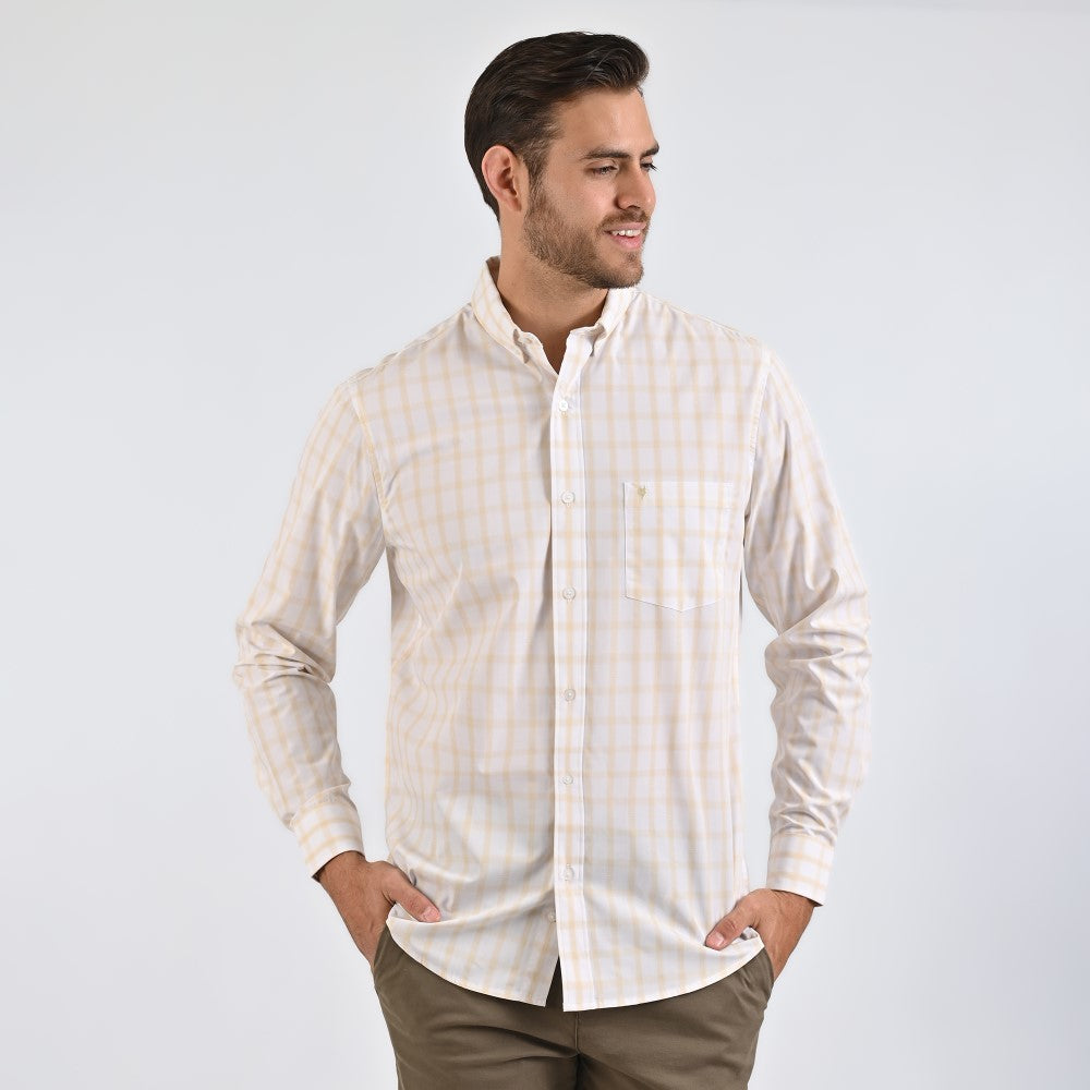 Camisa Yale Para Caballero Manga Larga Regular Fit 4749 Arena