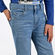 Pantalón de Mezclilla Yale Boys Slim Fit 2944 Azul Plumbago