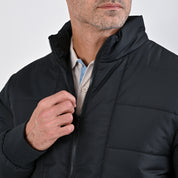 Chamarra Yale Para Caballero Capitonada Sin Capucha Regular Fit 6902 Negro