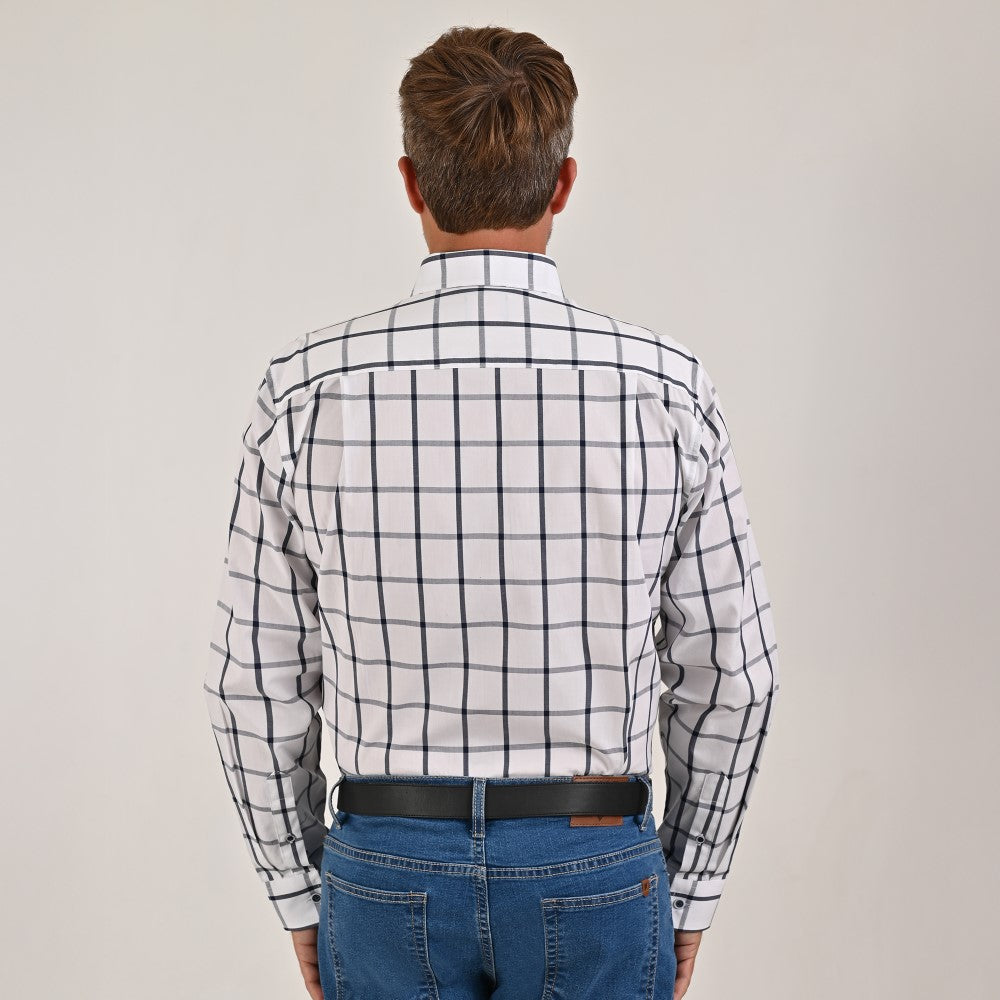 Camisa Yale Para Caballero Manga Larga Regular Fit 4636 Blanco