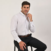 Camisa Yale Para Caballero Manga Larga Regular Fit 4607 Blanco