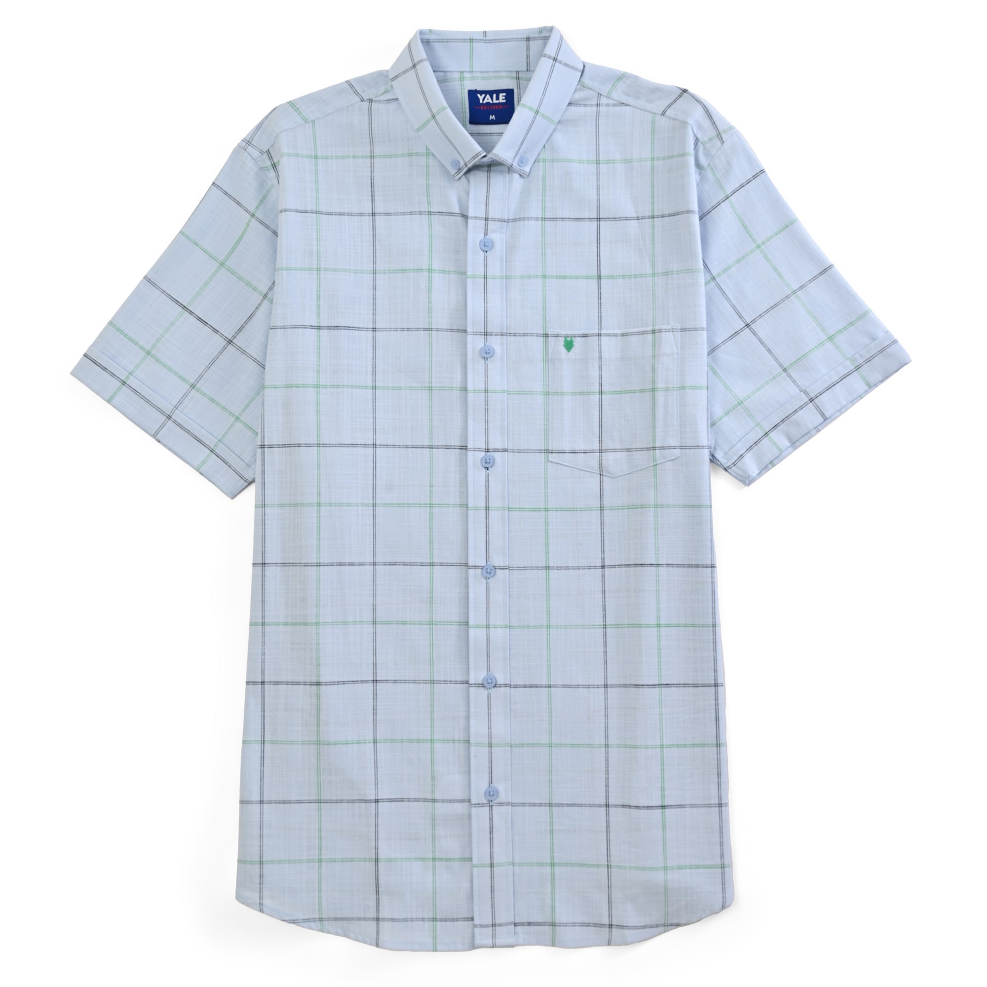 Camisa Yale Para Caballero Manga Corta Regular Fit 4652 Azul cielo