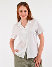 Blusa Para Dama Supply Company Manga Corta Tipo Camisera Fit 4551 Blanco