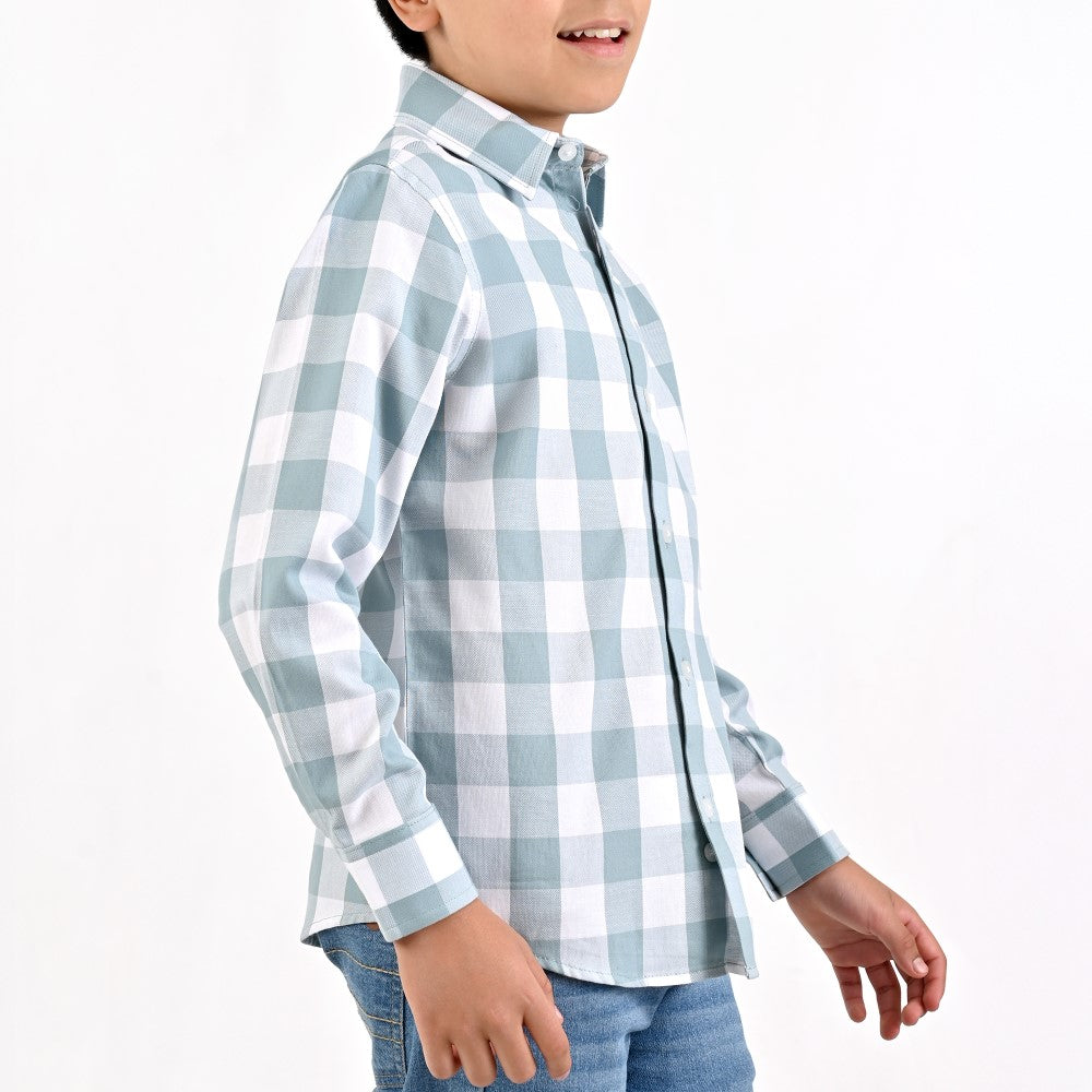 Camisa Yale Boys Manga Larga Regular Fit 4671 Verde