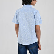 Camisa Yale Boys Manga Corta Regular Fit 4659 Azul