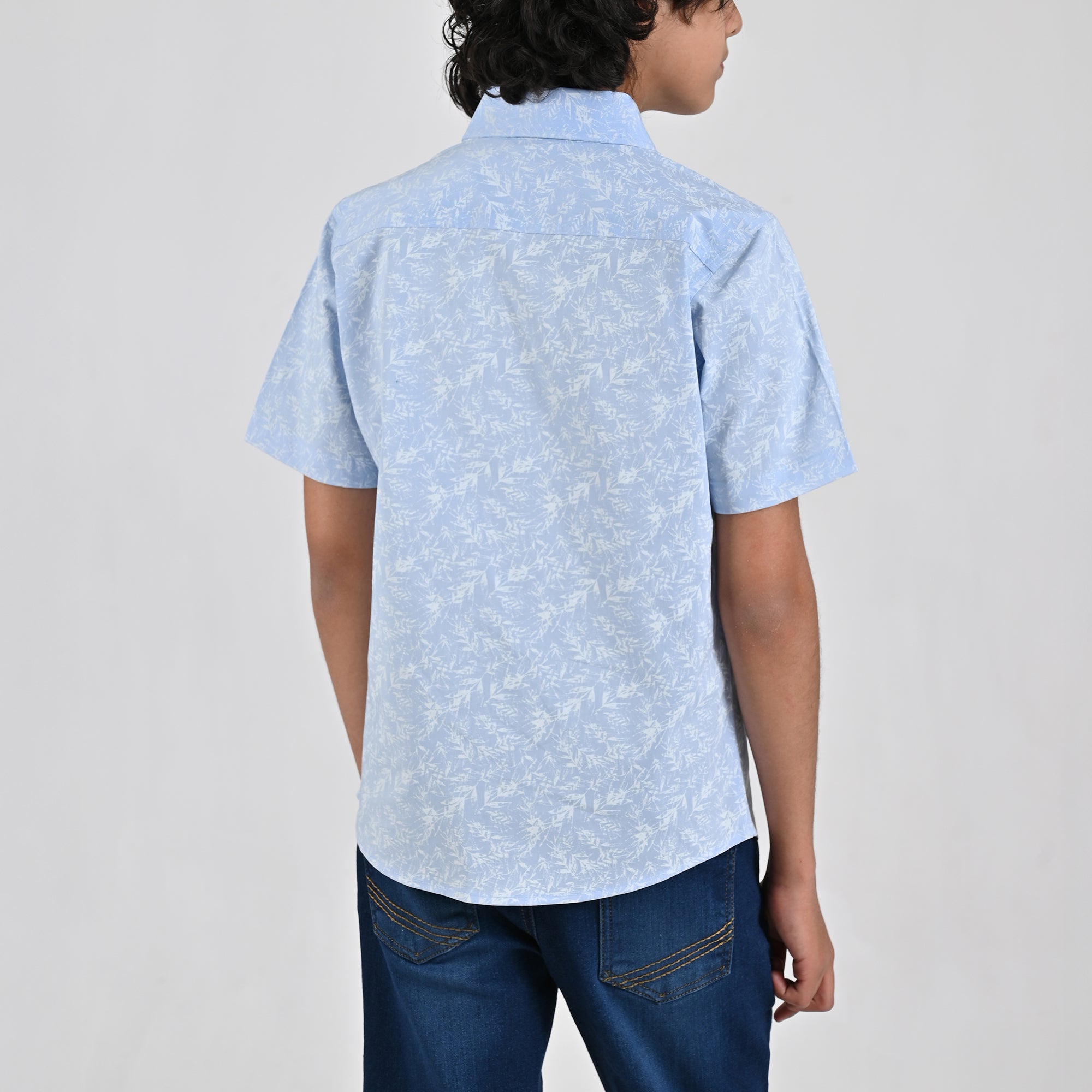 Camisa Yale Boys Manga Corta Regular Fit 4659 Azul
