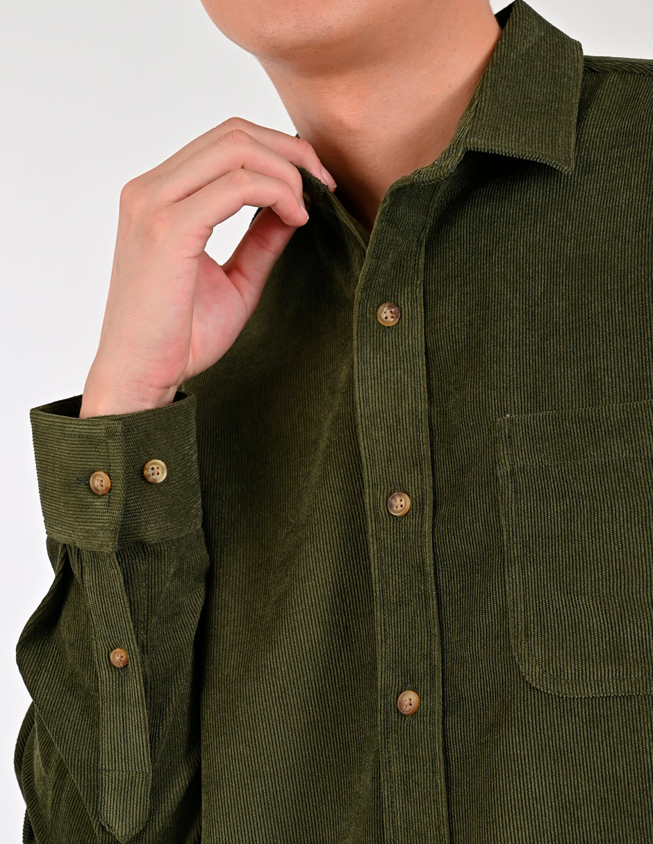 Camisa Caballero Supply Company Manga Larga Slim Fit 4563 Verde Militar