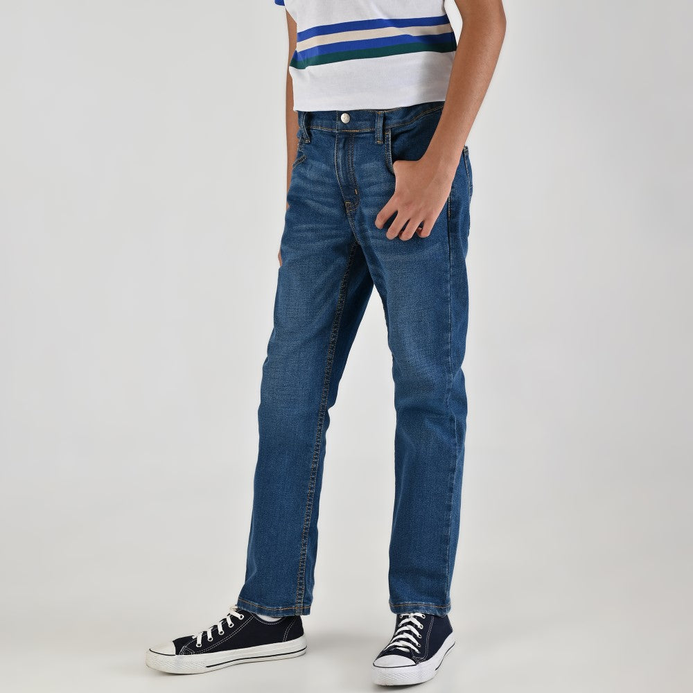 Pantalón de Mezclilla Yale Boys Slim Fit 3641 Azul Plumbago